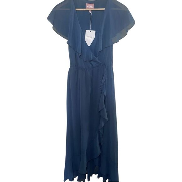 NWTs Show Me Your MuMu Jess Ruffle Midi Dress Size Medium - Picture 2 of 5